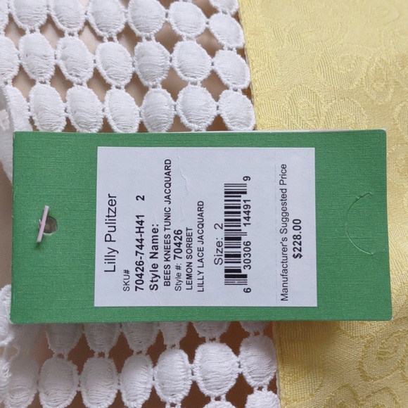 Lilly Pulitzer Bees Knees Tunic‎ Jacquard Floral Lemon Sorbet Women's Size 2 NWT - Picture 10 of 16